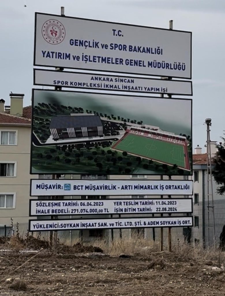 ANKARA-SİNCAN SPOR KOMPLEKSİ İKMAL İNŞAAT YAPIM İŞİ
